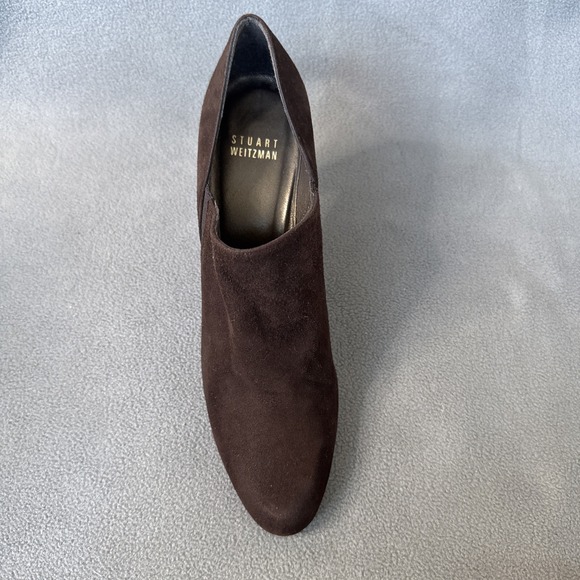 Stuart Weitzman Booties Womens 7N Brown Suede Tapered Heel Almond Toe - Picture 7 of 16